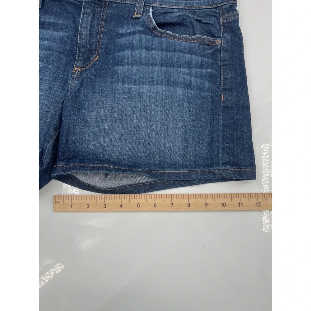 Joe's Jeans Womens Dark Wash Denim Shorts Mid Rise Size 31 Whiskered Stretch